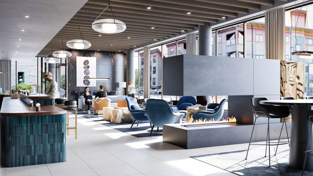 Hyatt Renders (5 of 9) Interior of Hyatt Place. Designed by LOLA Architecture